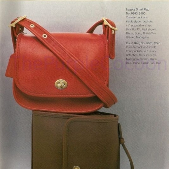 SOLD!!! Mahogany, Vintage Coach Legacy Small Flap Bag #9965 - Picture 9 of 9